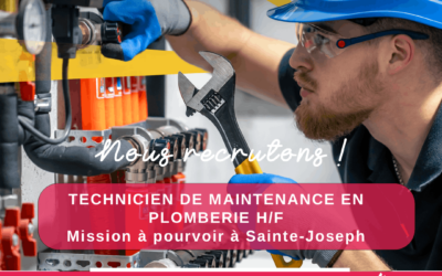 Technicien de Maintenance en Plomberie H/F – Saint-Joseph – Interim